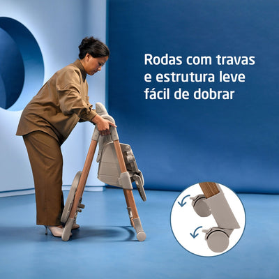 Cadeira de Alimentação Infantil Maxi-Cosi Minla Plus Elegance Beige - Mobilidade e praticidade no dia a dia